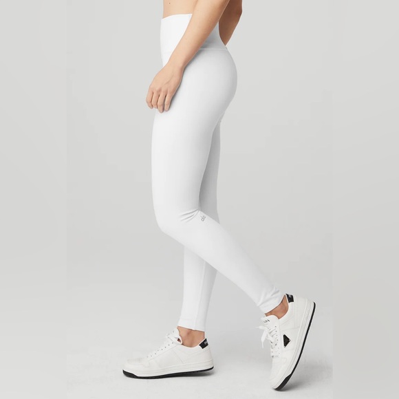 Alo Yoga White High-Waist Airbrush Legging Medium Compression Sculpting - Picture 1 of 12